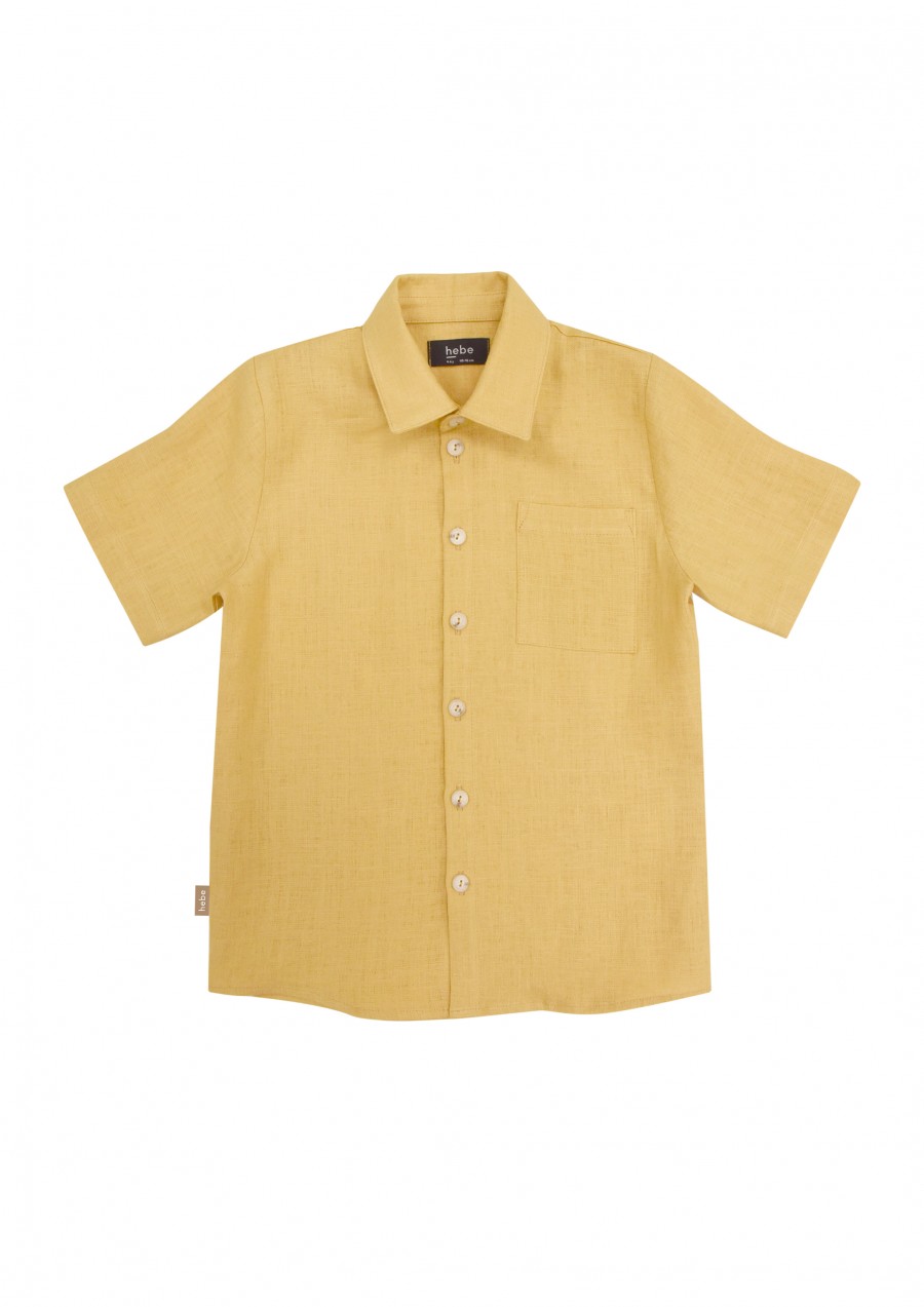 Shirt dusty yellow linen for boy SS23225