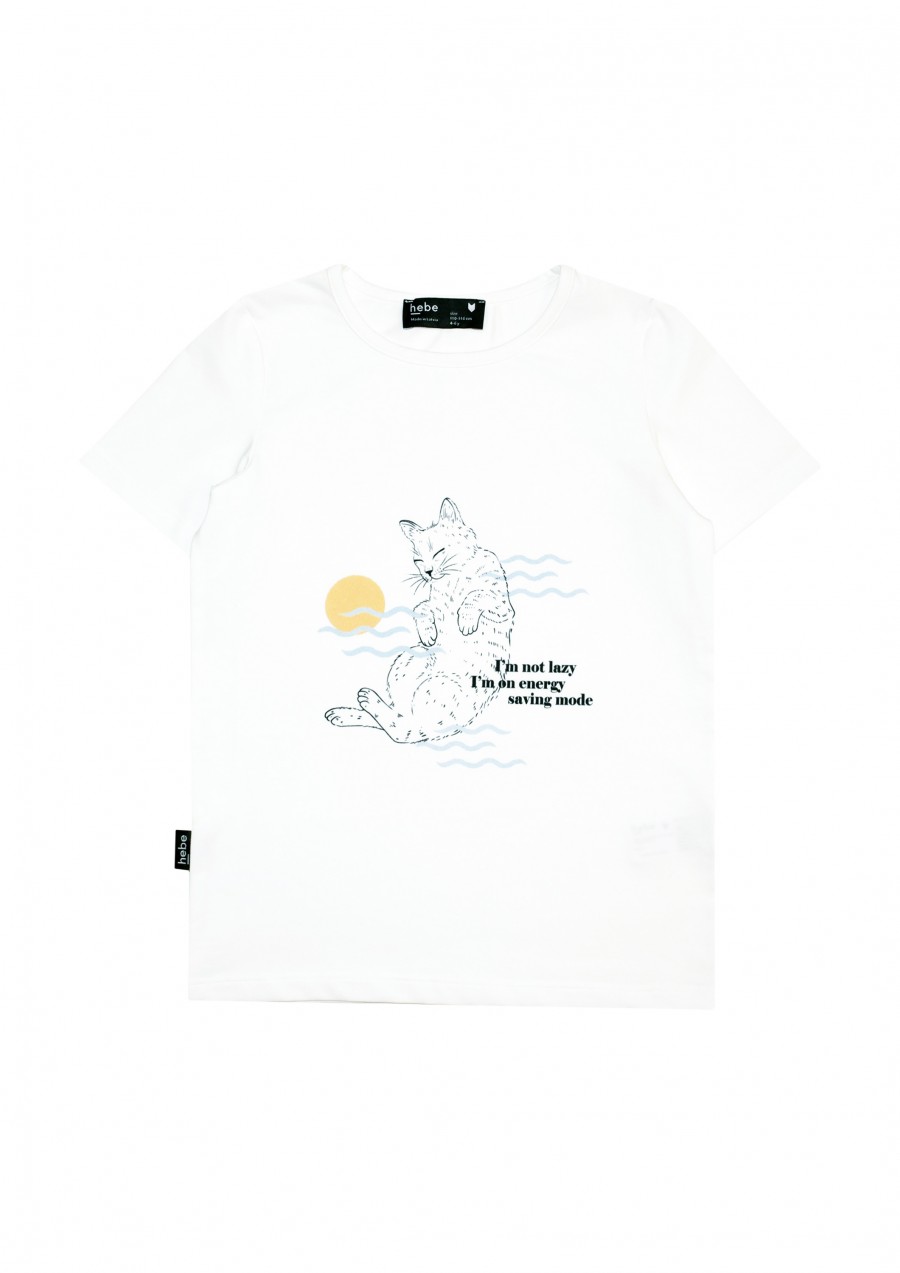 Top white with a cat SS21229L