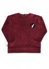 Girls cotton velvet sweater bordo with embroidery FW19115L