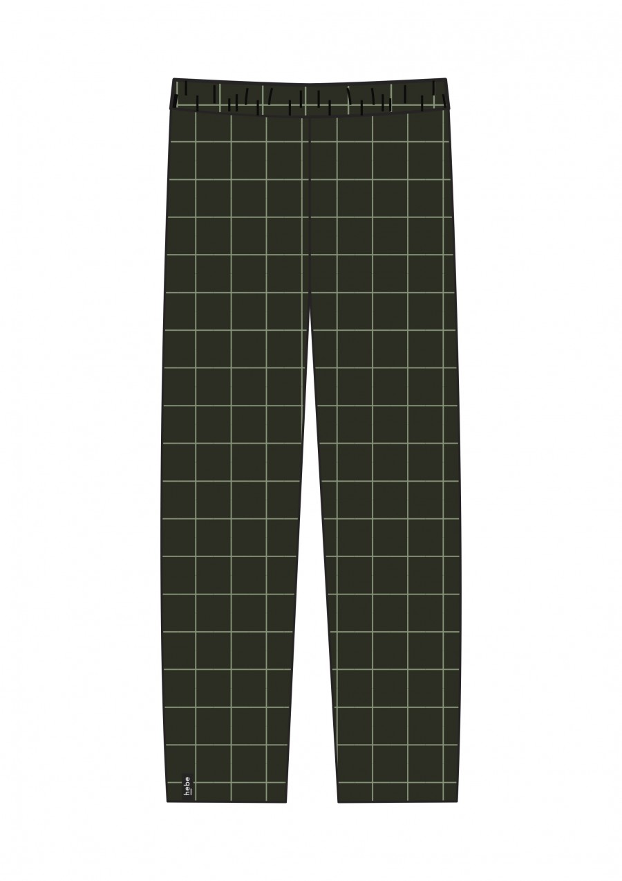 Pants green checkered for female FW21107