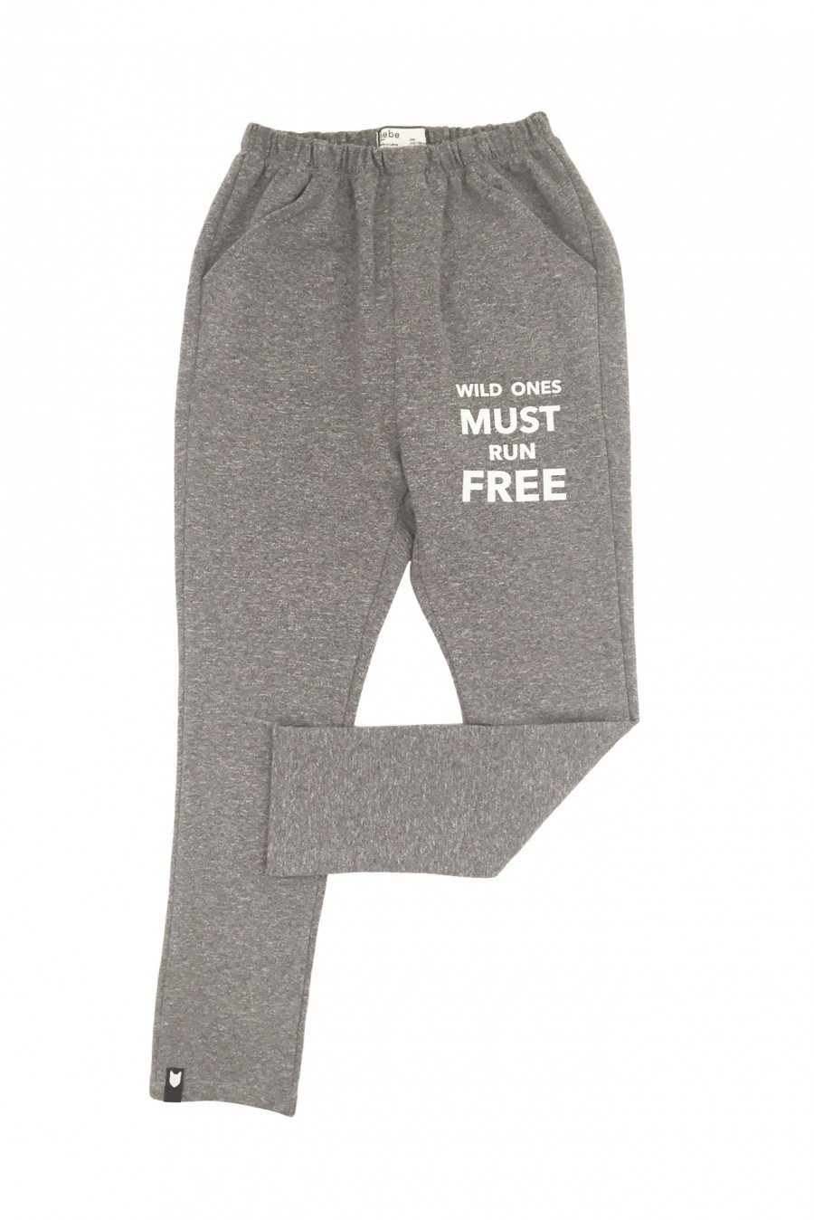 Dark grey warm leggings with quote ZLE1003