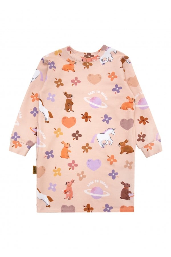 Sweater dress with allover unicorn print FW24124