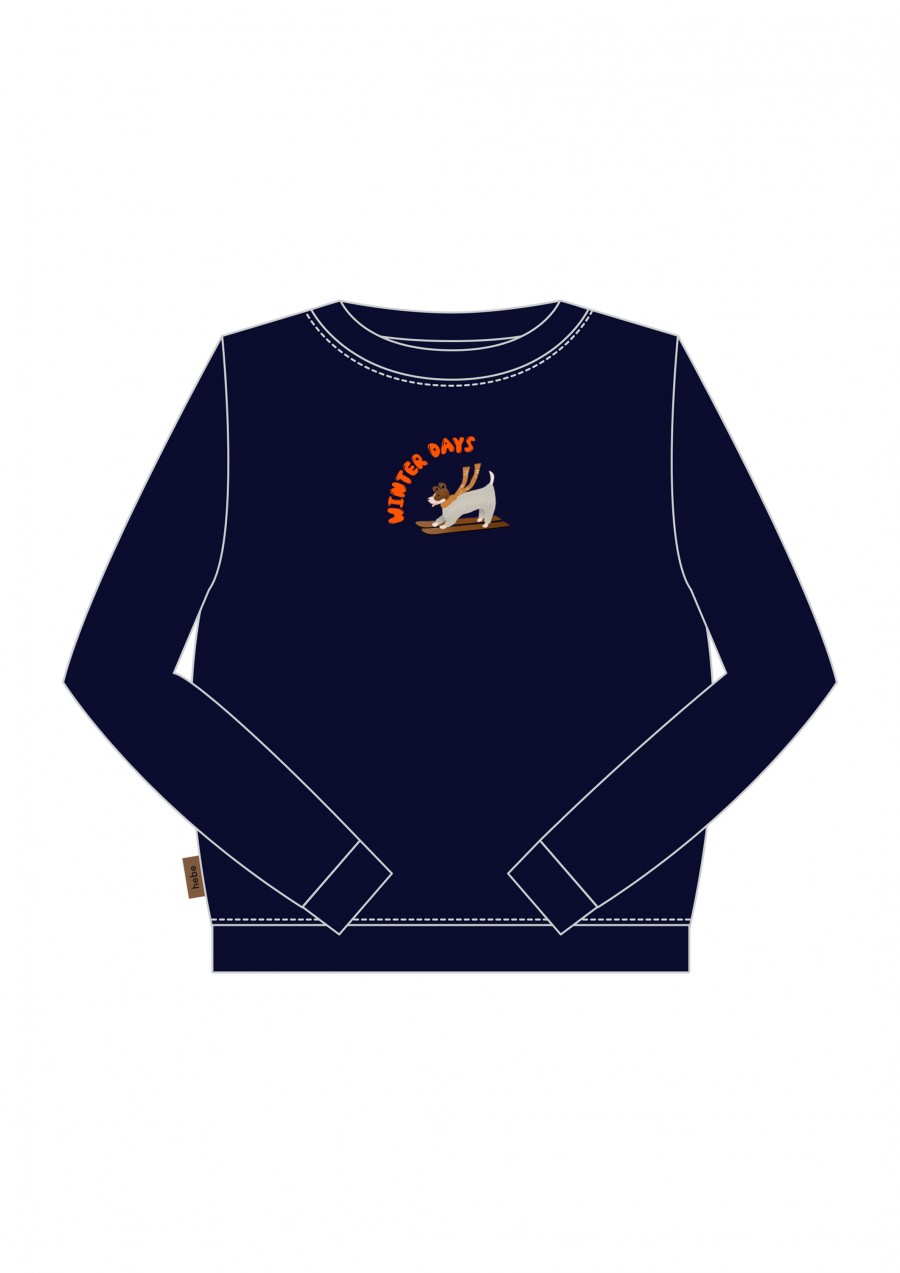 Sweater dark navy with Winter Days embroidery WINTER2304