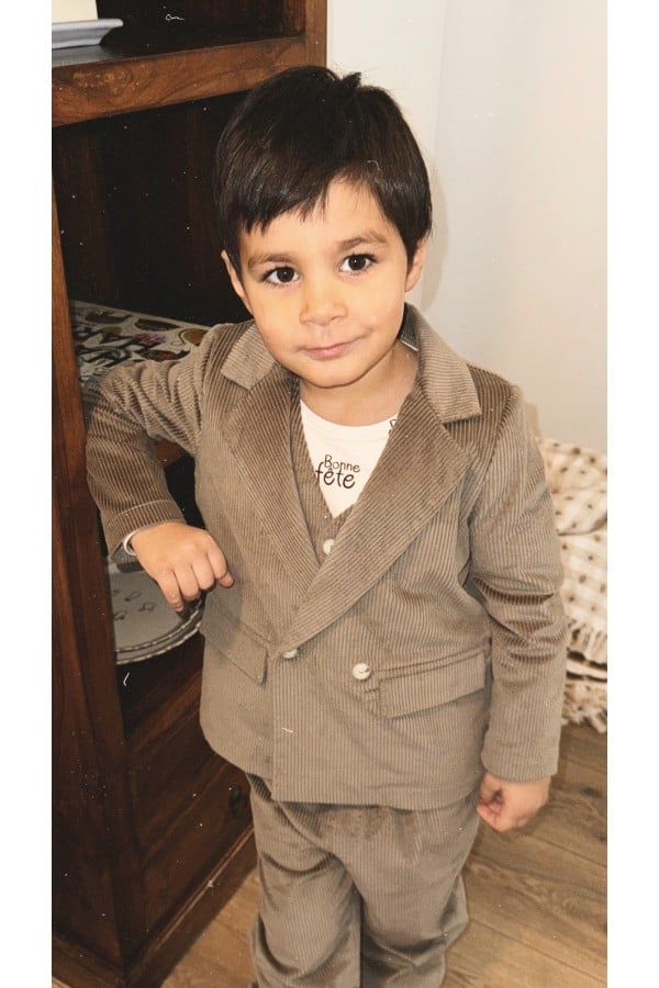 Jacket taupe corduroy 0099_F25050