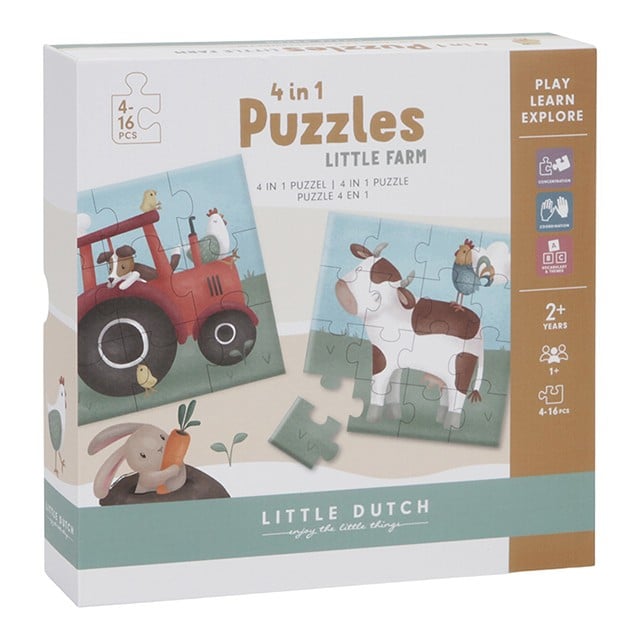 Little Dutch 4 in 1 puzzles ´Little Farm´ FSC LD7153