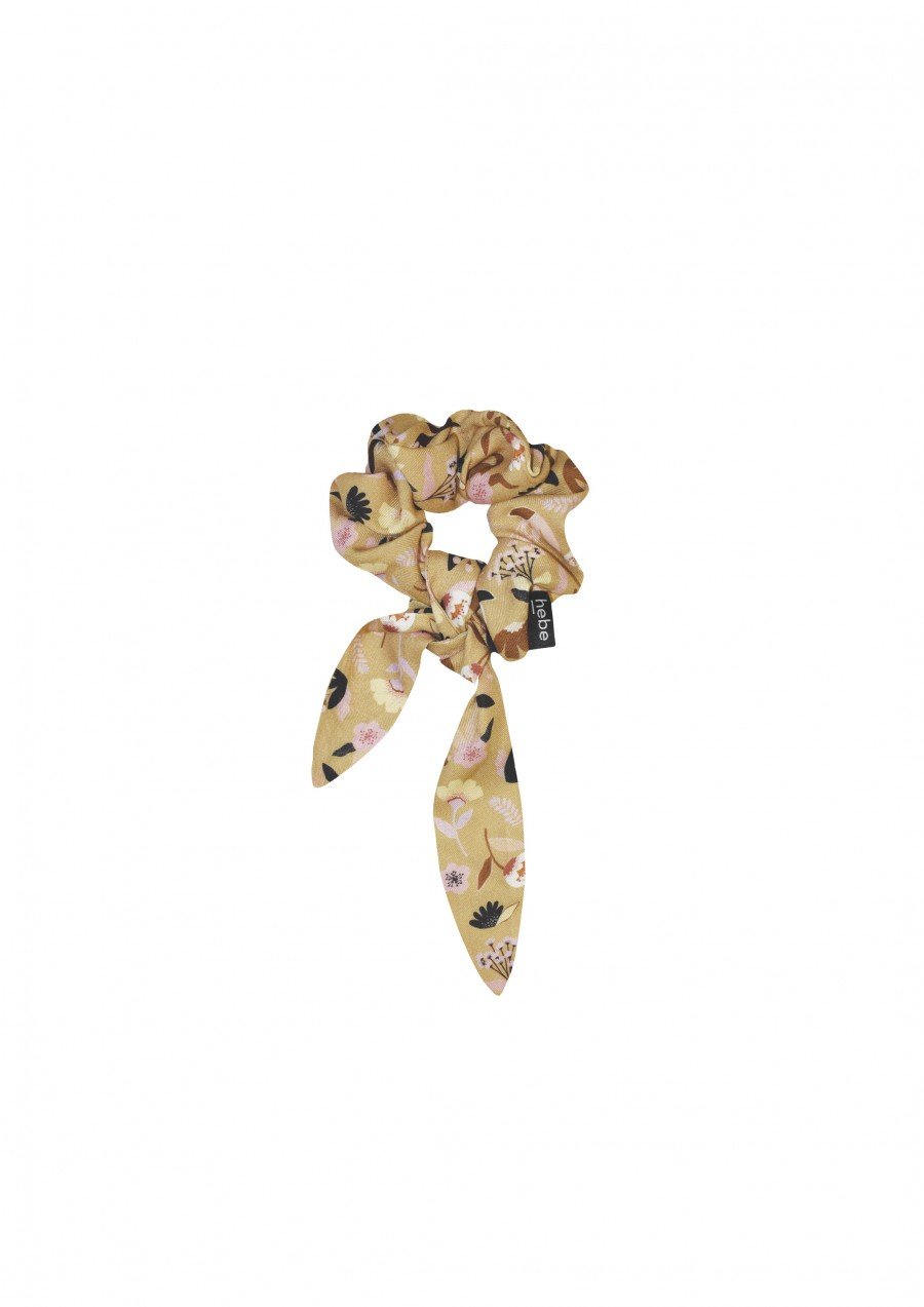 Scrunchy with floral mustard print FW21041