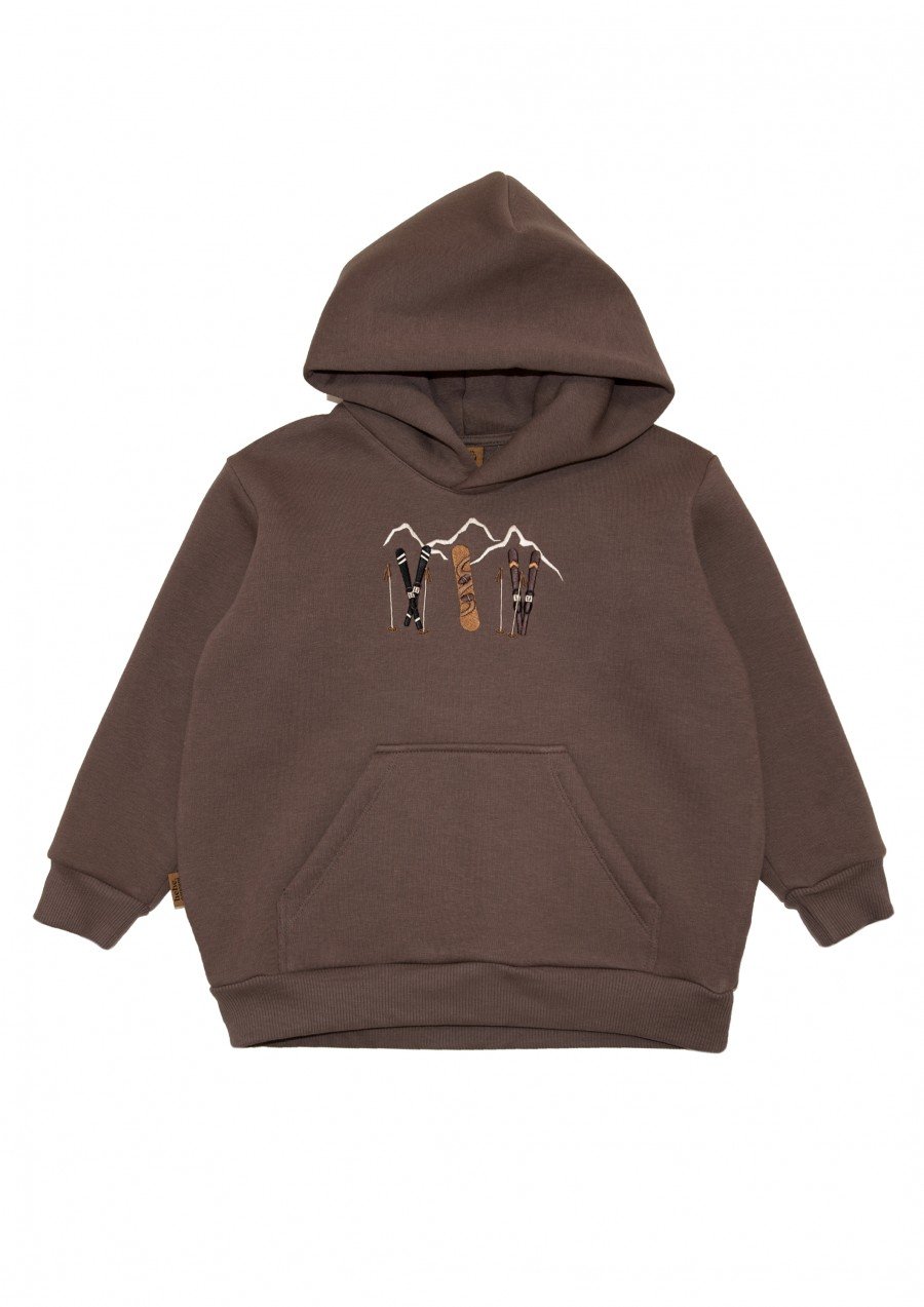 Hoodie cappuchiono with Winter emroidery FW24166