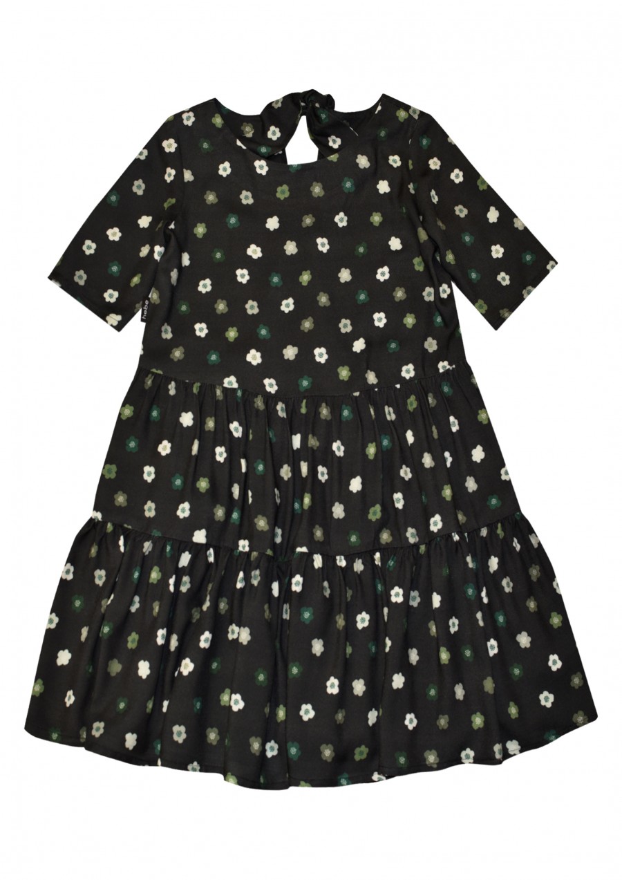 Dress with floral green print for female FW21070