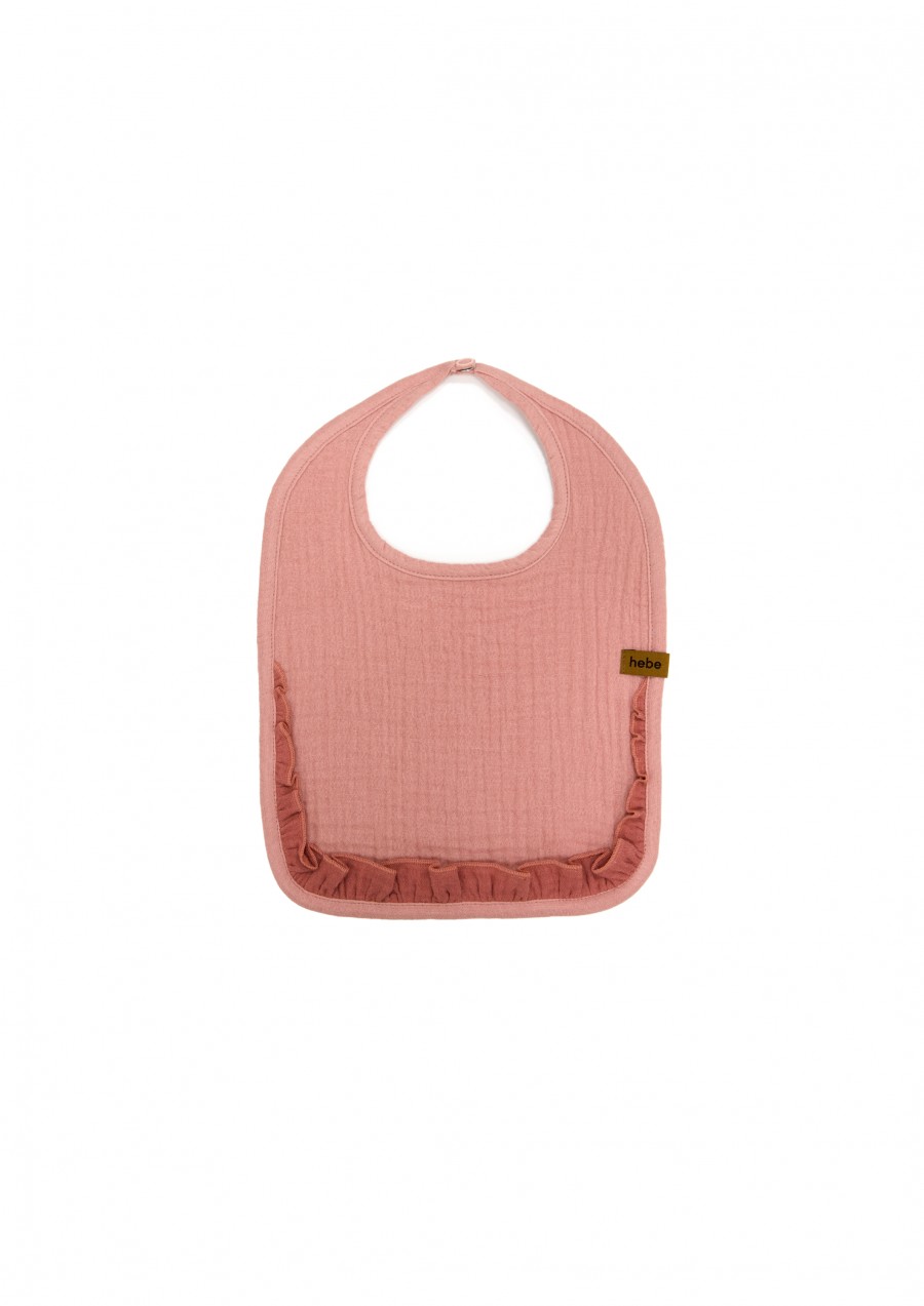 Baby bib pink muslin FW23269