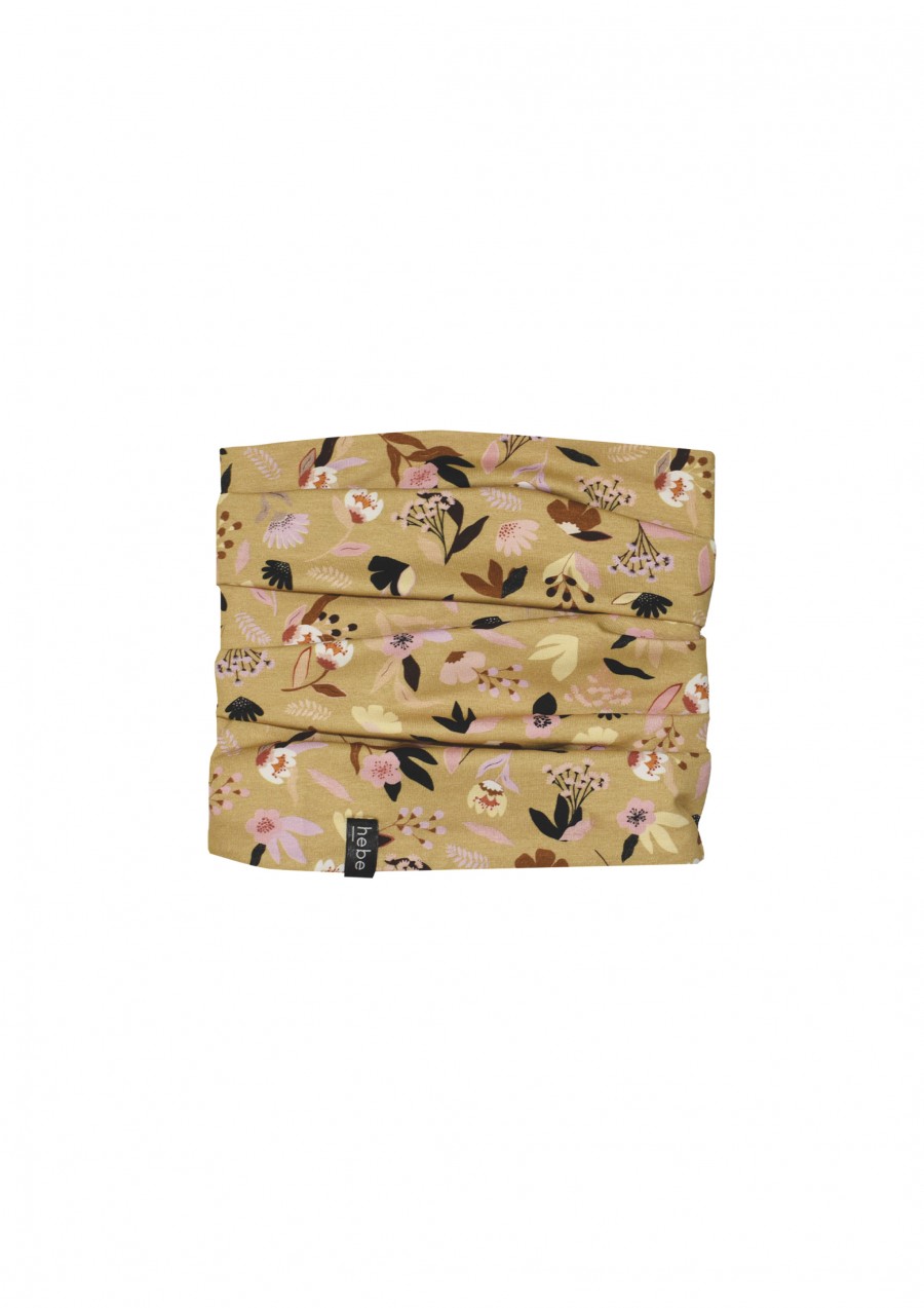 Scarf with floral mustard print FW21396