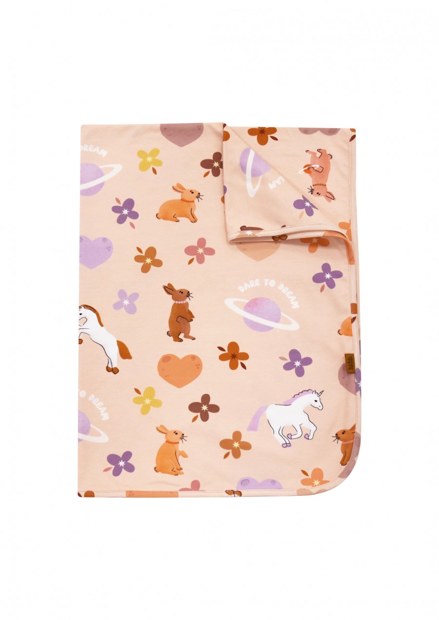 Blanket with allover unicorn print FW24110