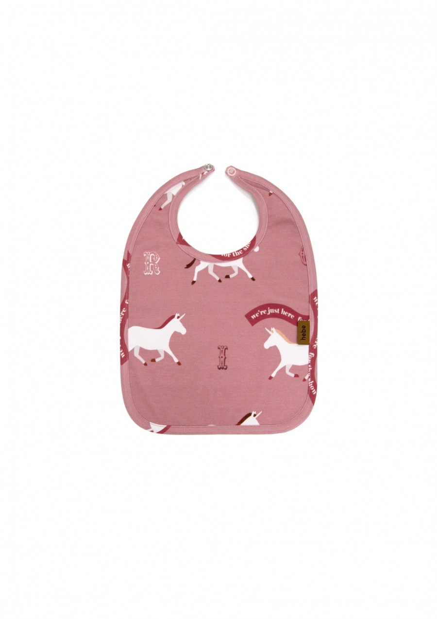 Baby bib with unicorn print FW23144