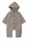 Romper beige quilted with hood and buttons 0322_F25063