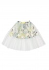 Skirt with animal and palm print and tulle frill SS20047