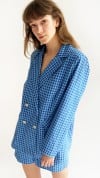 Jacket blue checkers for female 0030_S25366