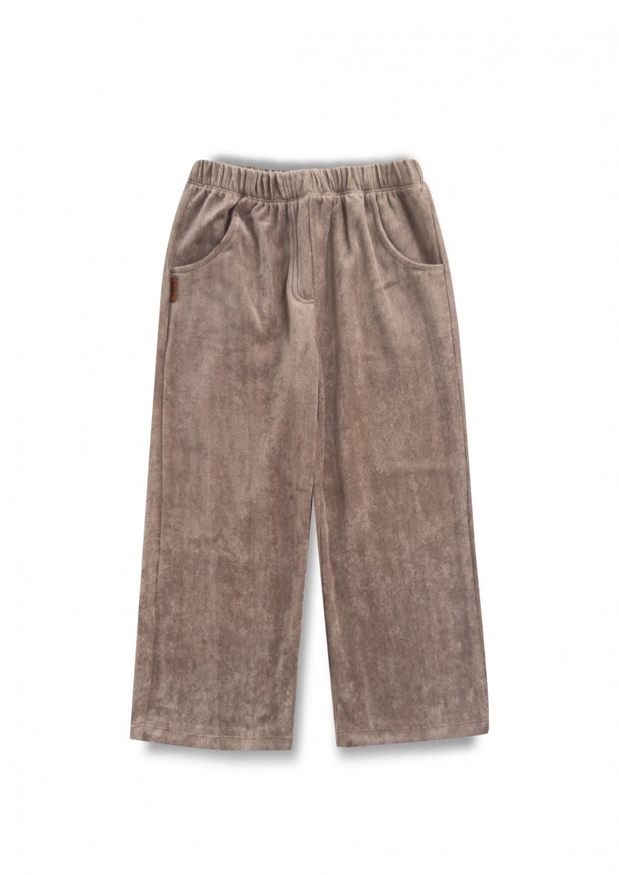 Pants velvet with pockets taupe 0320_F25079