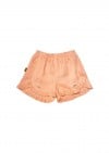 Shorts with embroideries flowers in peach color linen 0121_S25017