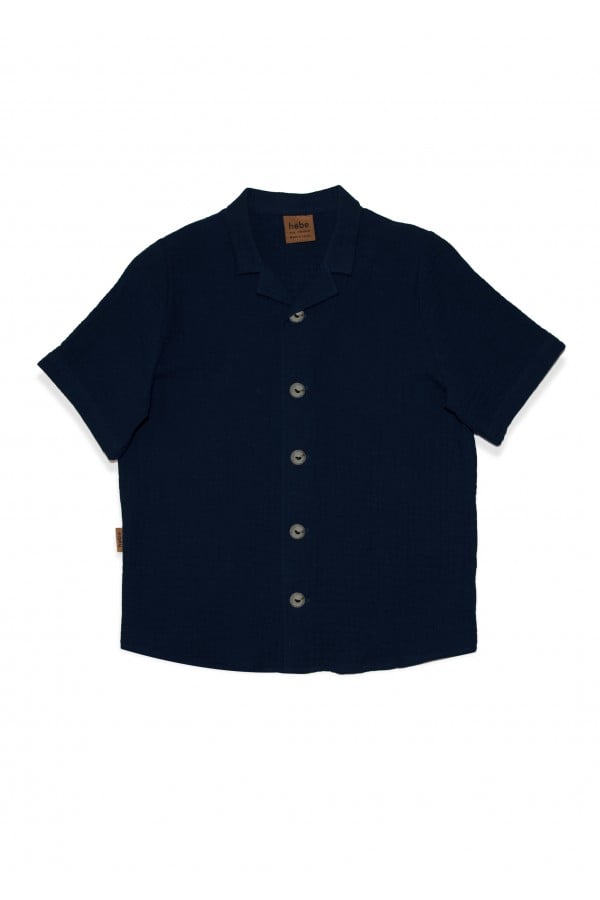 Shirt dark blue muslin SS24232