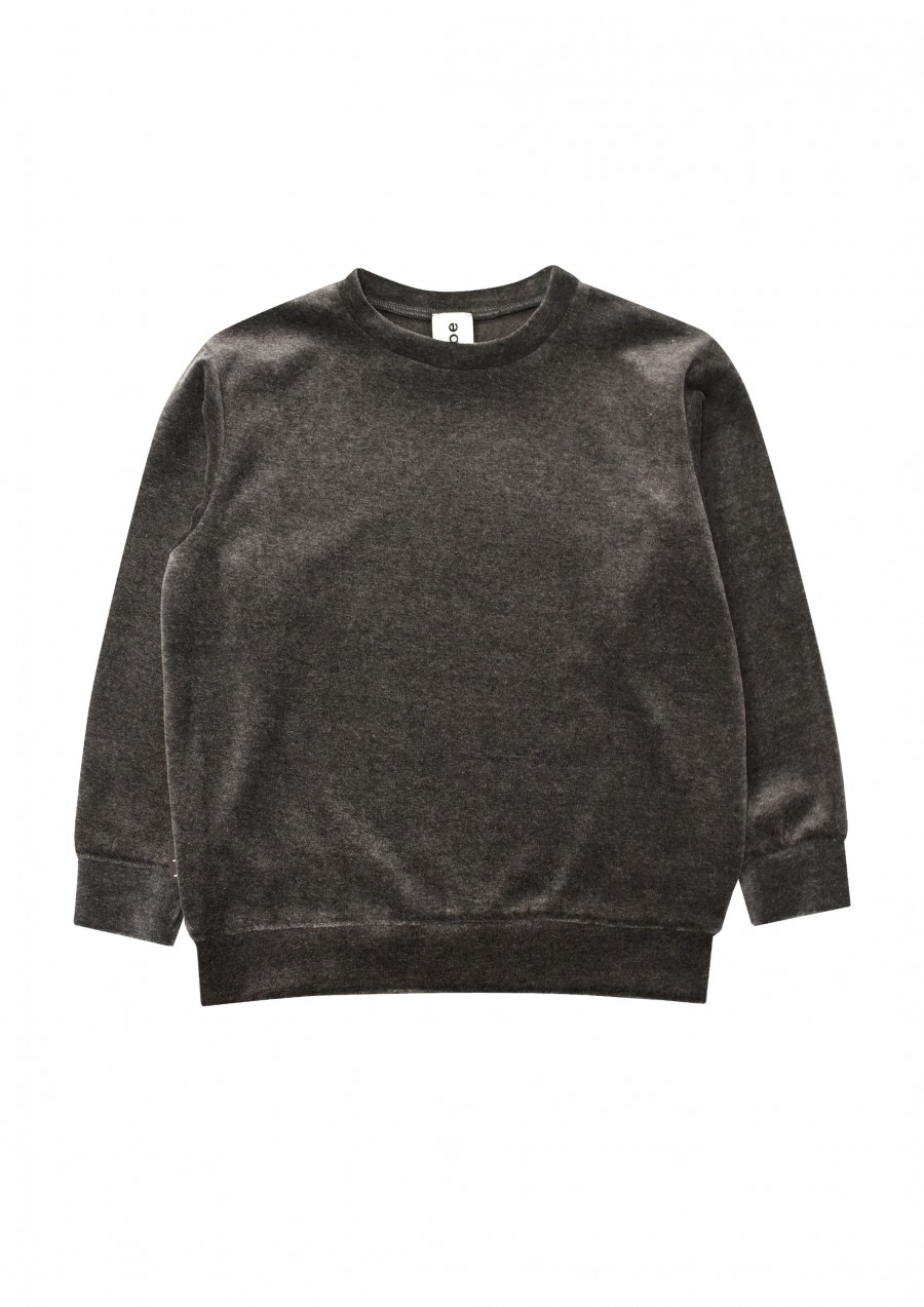 Sweater dark grey velvet FW21169L