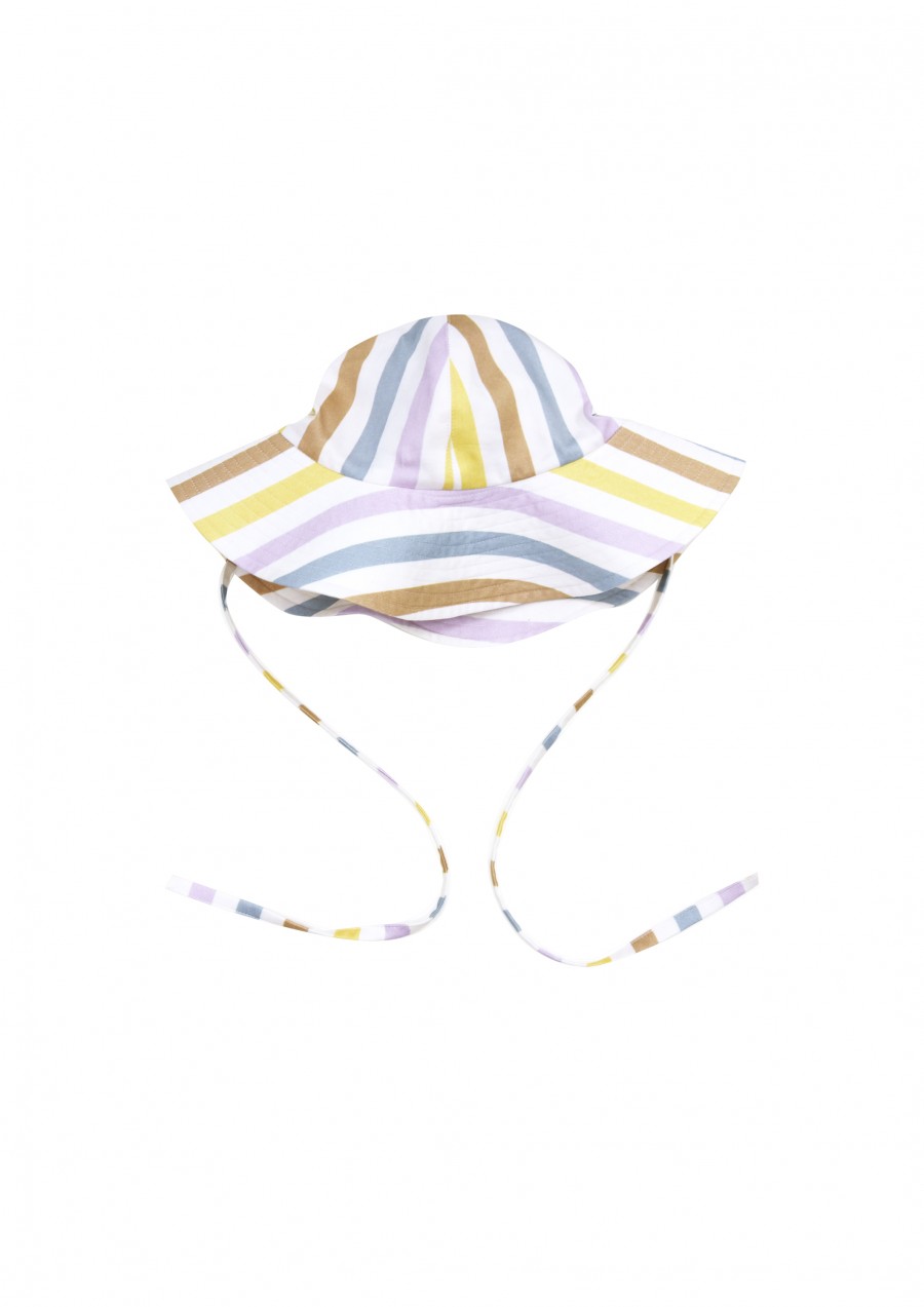 Sun hat with pastel stripes SS23183