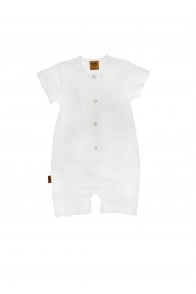 Romper white linen with buttons