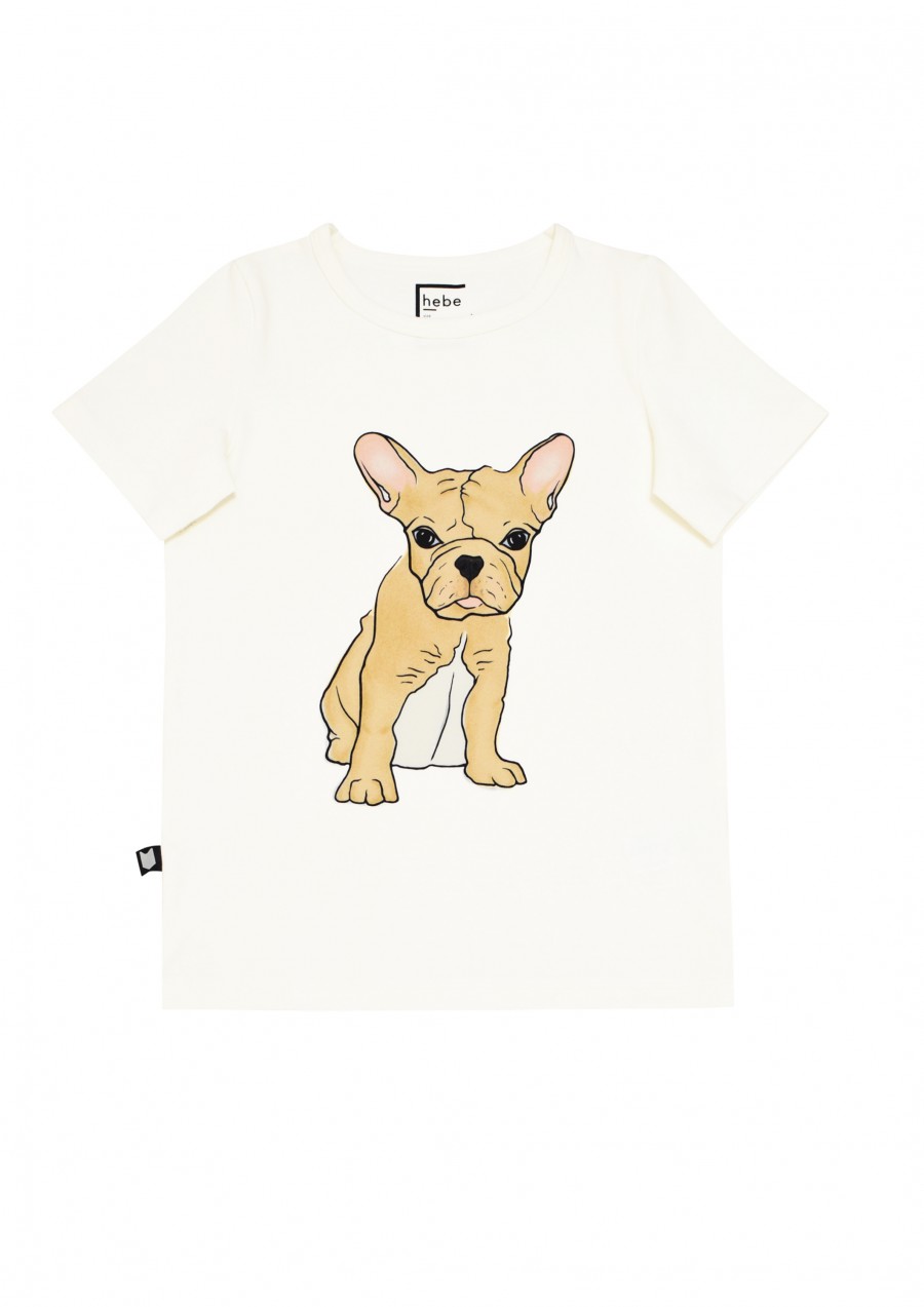 Top white with beige dog SS19205