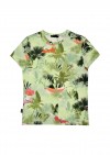 Top with green palm print for female SS21045