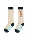 Knee socks beige with deer FW19142