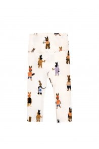 Leggings with high waist off-white with bunny print