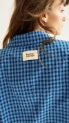 Jacket blue checkers for female 0030_S25366