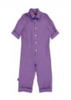 Jumpsuit linen violet with embroidery SS24119L