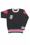 Dark grey merino sweater with pink and green FW18141