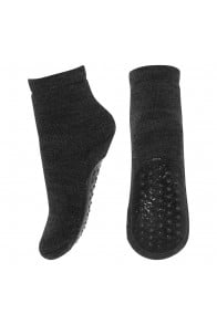 Wool socks anti-slip Dark Grey Melange