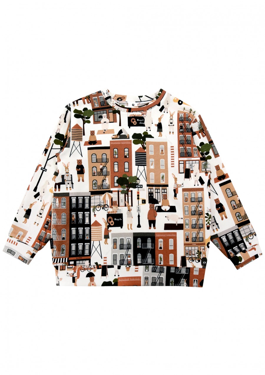 Warm sweatshirt with New York print FW22284L