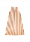 Dress with sandy brown stripes and buttons SS21244L