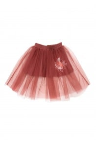Skirt with tulle and Tuta's fox print