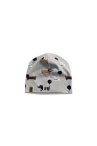 Hat with all-over dog print