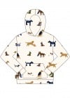 Hoodie warm off-white with dog print unisex SS24375