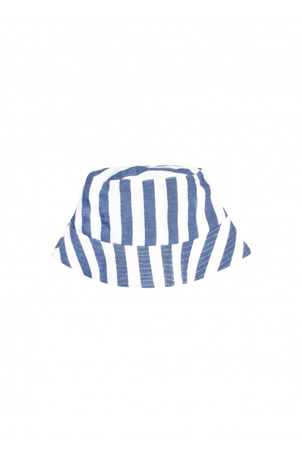 Sun hat with marine blue stripes for boys SS24482