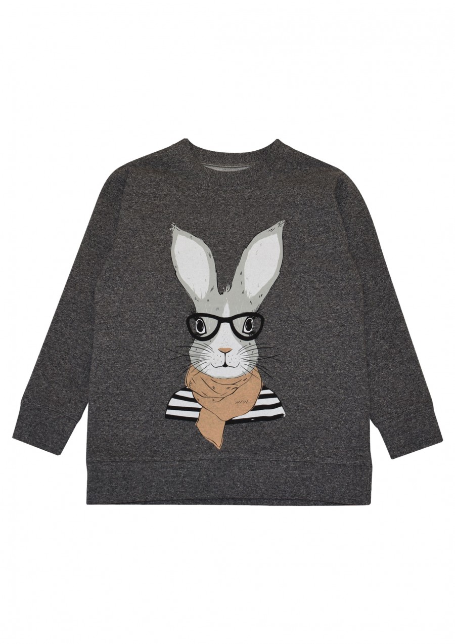 Sweater dark gray  with Easter bunny E21048L