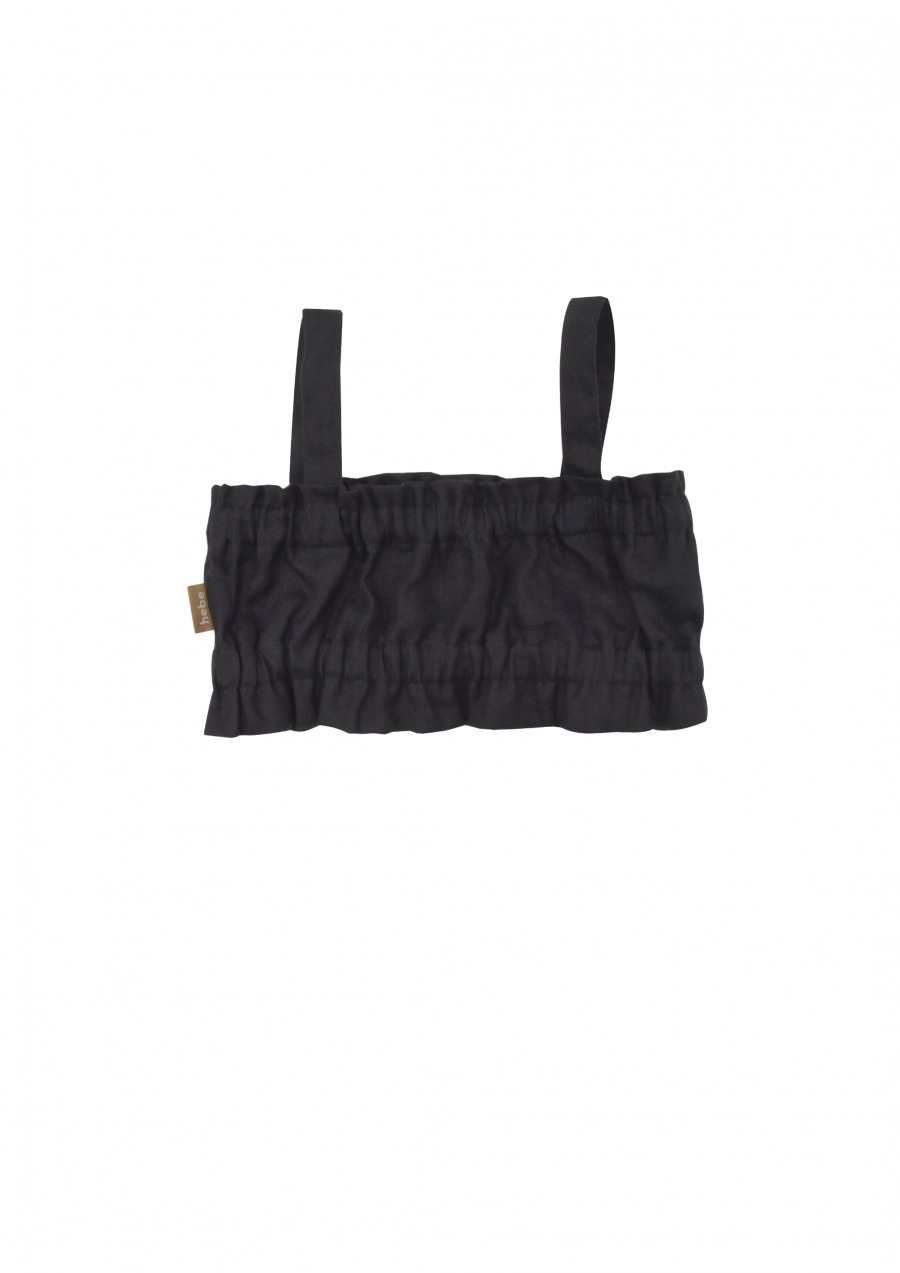 Top black linen with straps SS23353