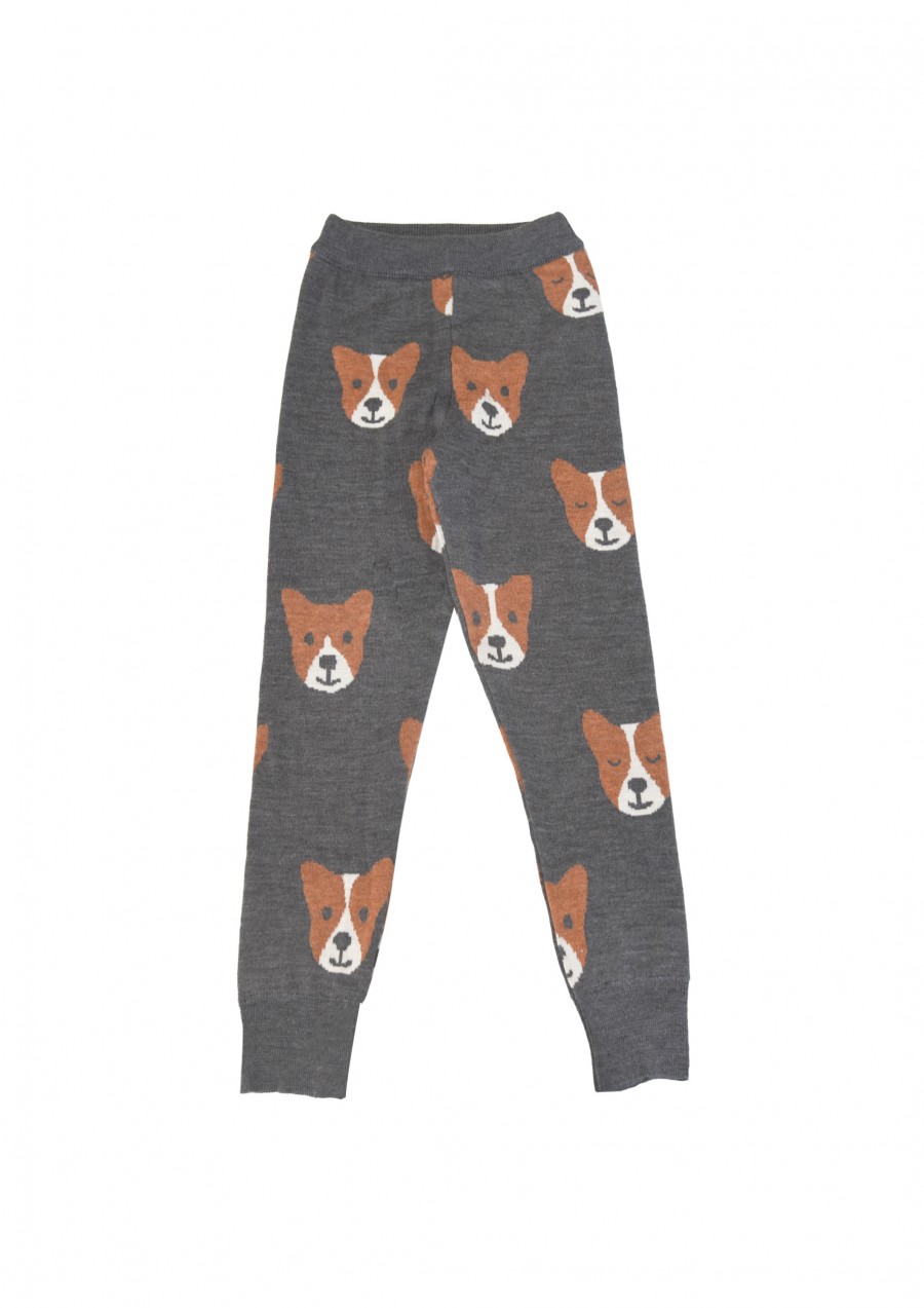 Warm pants merino wool with dogs FW21430