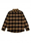 Shirt with yellow checks and embroidery FW23231L