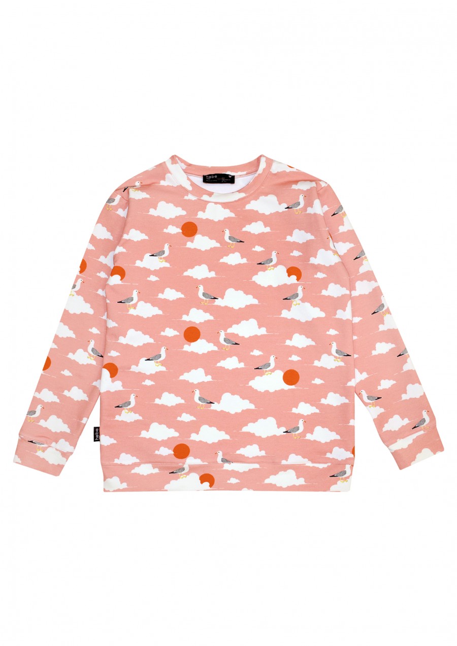 Warm sweater with pink cloud print SS21114L