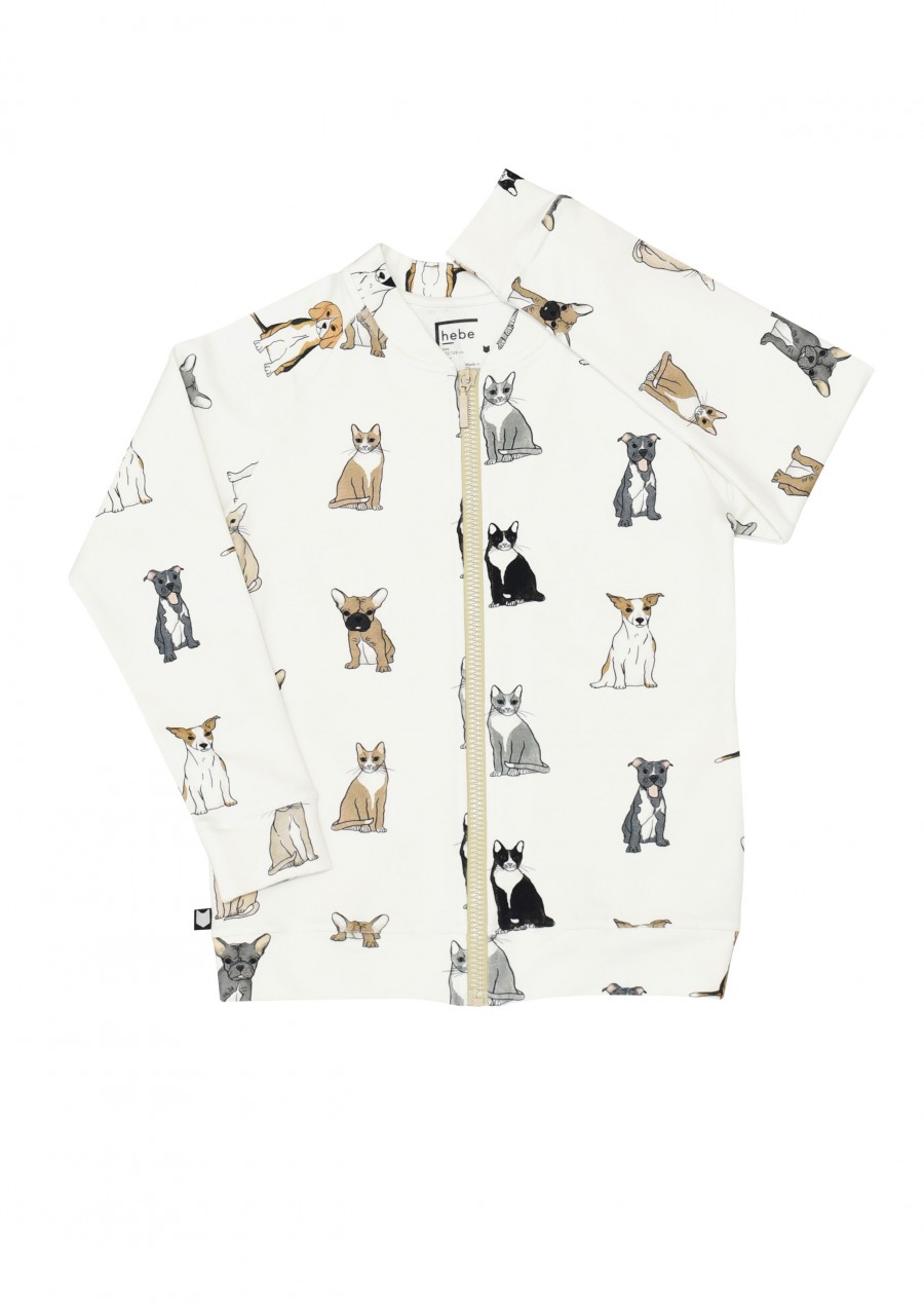 Jacket with dog and cat print SS19112