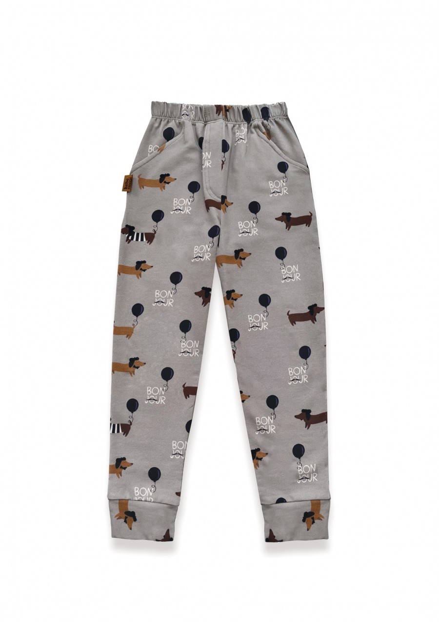 Pants with all-over dog print 0186_F25200