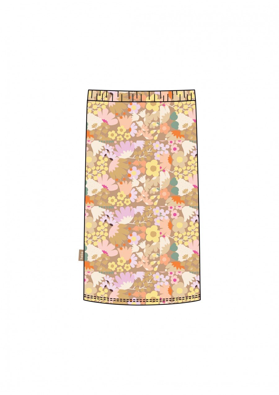 Skirt with lilac floral print for female SS23143