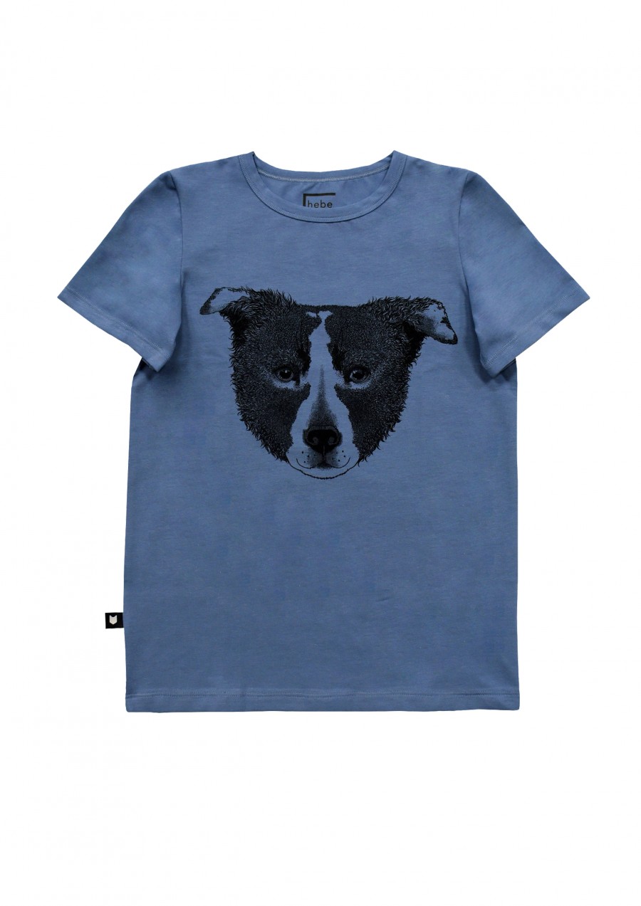 Blue top with a dog adult ATO1009