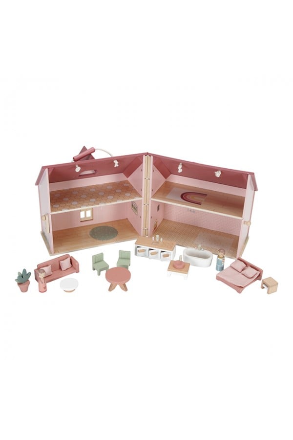 Wooden portable dollhouse LD7116