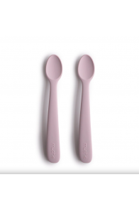 Mushie Silicone Feeding Spoons 2-Pack- Soft Lilac